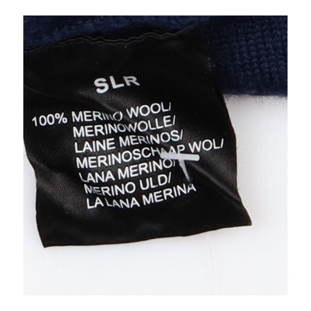 Dress Navy Merino Wool Embroidered Three Quarter S