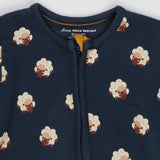 Sleepsuit navy blue sheep zip