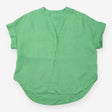 Blouse Bright Green Pure Linen V Neck