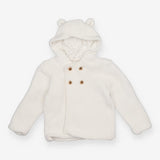 Cream Knit Hooded Cardigan with Star Lining