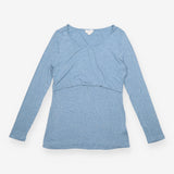 Slate Blue Ribbed Long Sleeve Maternity & Nursing 