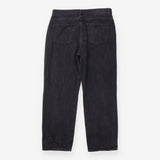 Black Washed Denim High Rise Straight Leg Jeans