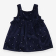 Pinafore navy blue velour silver spots