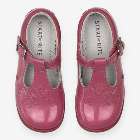 Patent shoes pink with butterfly