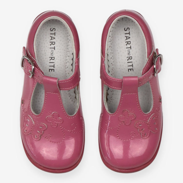 Patent shoes pink with butterfly