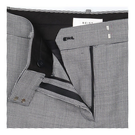 Reiss Black White Micro Check Tailored Trousers