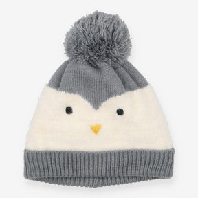 Grey penguin bobble hat