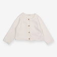 Cardigan White with Brown Buttons