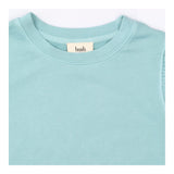 Sweatshirt Duck Egg Blue Puff Short Sleeve Crew Ne