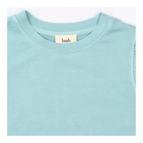 Sweatshirt Duck Egg Blue Puff Short Sleeve Crew Ne