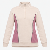 Maternity Sweatshirt Beige Mauve Colour Block Half