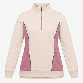 Maternity Sweatshirt Beige Mauve Colour Block Half