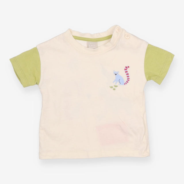 Cream and green lemur t-shirt