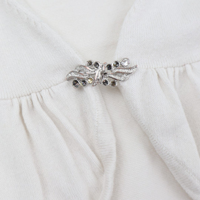 Bolero Cardigan Cream with Brooch Fastening