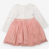 Dress LS white top ballerina pink net skirt