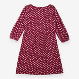 Jersey Dress Burgundy Pink Floral Print Knee Lengt
