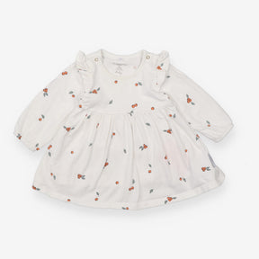 Dress white orange berries LS jersey
