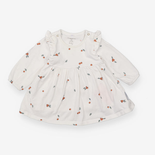Dress white orange berries LS jersey