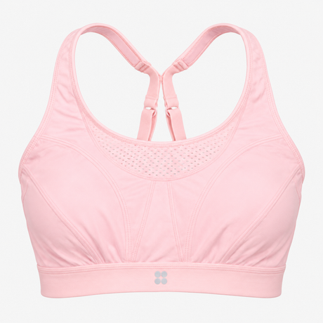 Pink Ultra High-Support Running Sports Bra