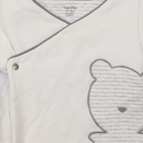 Jacket white grey bear