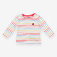 T-Shirt Long Sleeved Candy Stripe Ladybird Appliqu