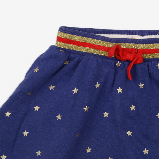 Blue Stars Skirt Gold Waistband