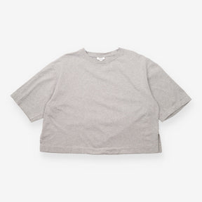Grey Marl Oversized Boxy Split-Hem Knit Top