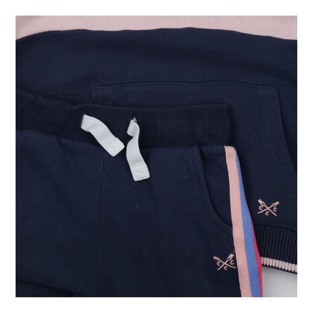 Sweater and Jogger Set Navy with Pink and Blue Str