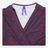 Navy & Pink Fleck Wrap Front Long Sleeve Maternity