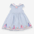 Dress Jersey Blue Stripe and Pink Sail Boat Woven 