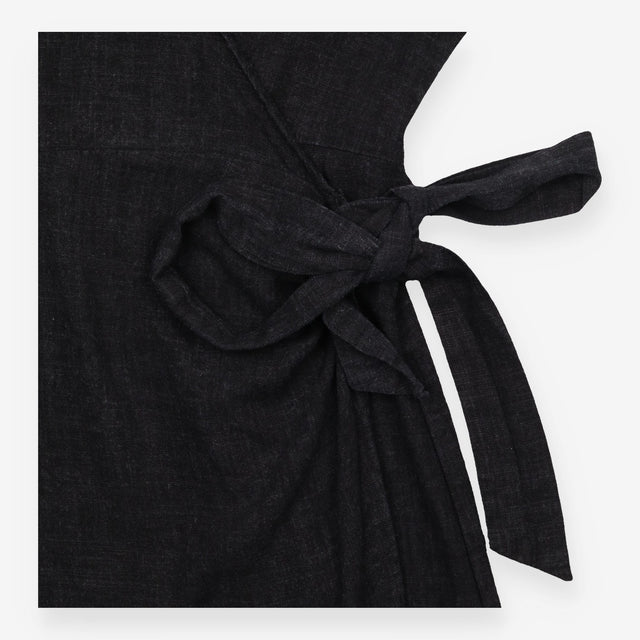 Vero Moda Black Short Sleeve Side Tie Wrap Mini Dr