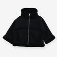 Black fleece bomber jacket