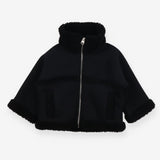 Black fleece bomber jacket
