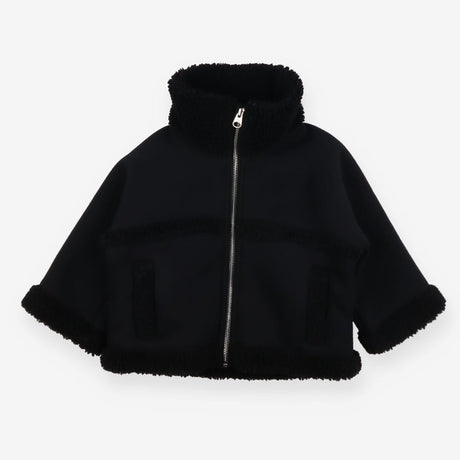 Black fleece bomber jacket