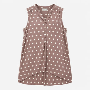 Wallis Sleeveless Blouse Polka Dot Collarless