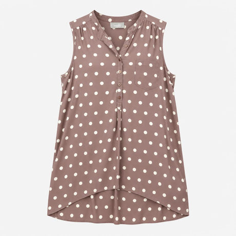 Wallis Sleeveless Blouse Polka Dot Collarless