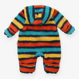 Fleece pramsuit bold stripe