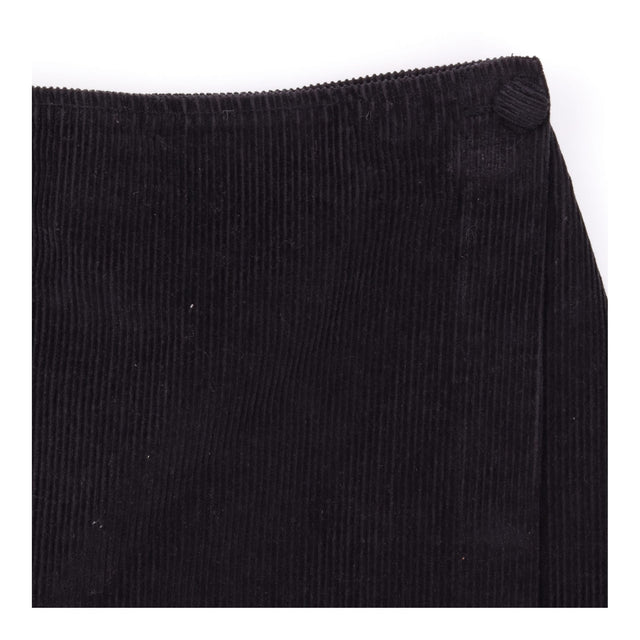 Mini Skirt Black Cord Textured A-Line