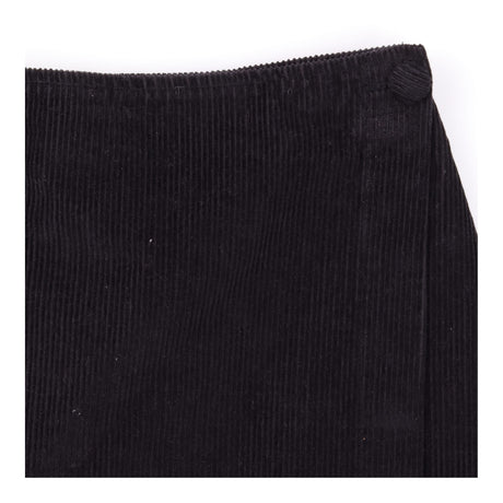 Mini Skirt Black Cord Textured A-Line