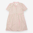 Pink Green Geometric Print Short Sleeve Shirt Dres