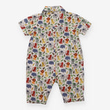 Romper Collared White Safari