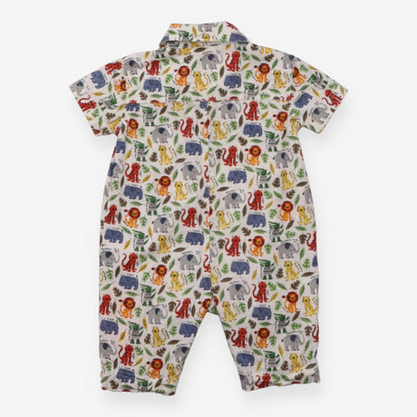 Romper Collared White Safari
