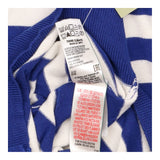 Blue and Cream Striped Crew Neck Cardigan