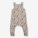 Jersey Romper Light Brown with Robots