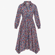 Dark Pop Floral Shirred-Waist Maxi Dress