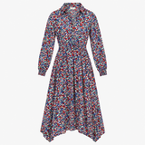 Dark Pop Floral Shirred-Waist Maxi Dress