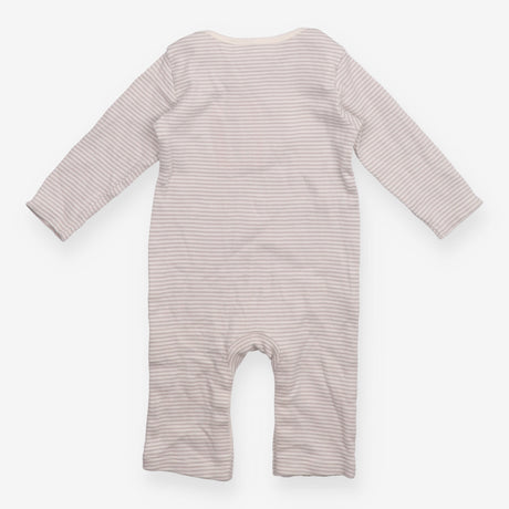 Sleepsuit grey and white stripe with red tractor a