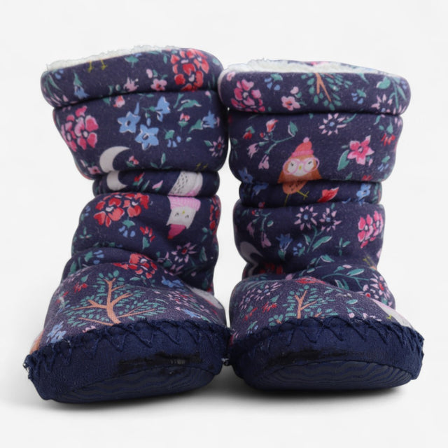 Navy Woodland Slipper Boots