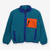 Fleece Teal with Orange Pocket