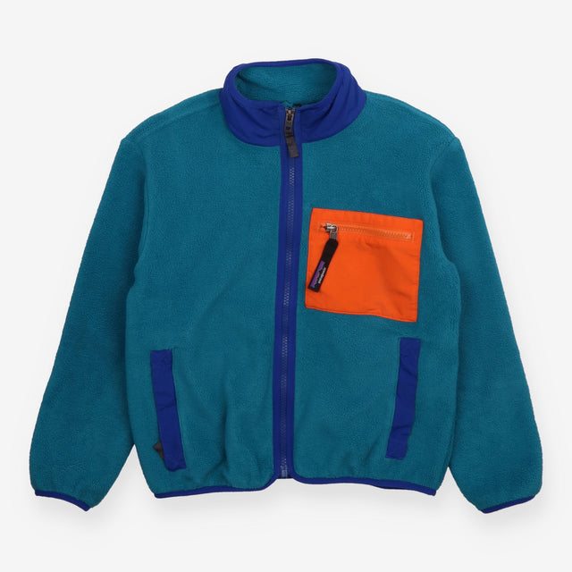 Fleece Teal with Orange Pocket